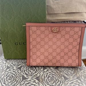Gucci Pink GG Monogram Clutch